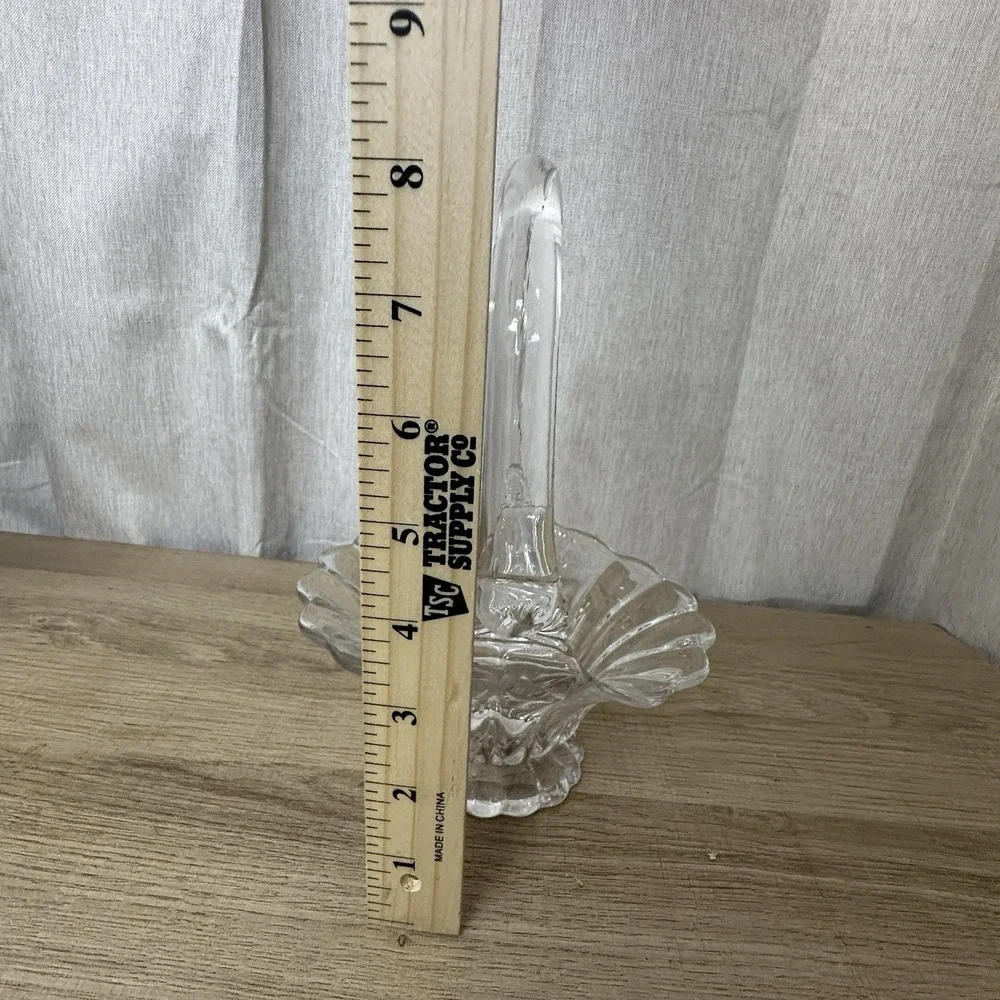 Vintage UV Glow Glass Basket Manganese Uranium Style Ruffled Edge 365 Light